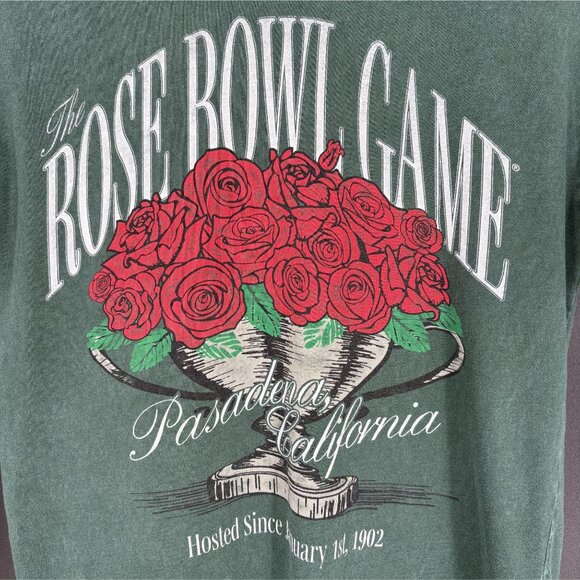 Abercrombie & Fitch Men's Rose Bowl Game Soft A&F Tee S Green Cotton Football - Picture 3 of 9